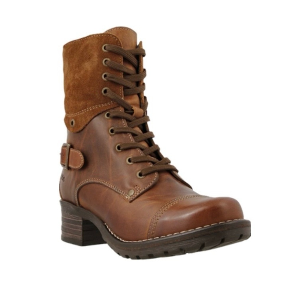 Taos Footwear Crave Brown Leather Combat Boots